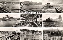 CPM Saint Jean de Luz La Grande Plage Le Port du Socoa La Plage Vue Inteireur de l'Eglise Le Port Le