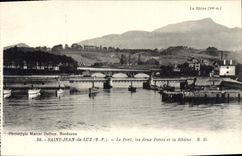 CPA Saint Jean de Luz Le Port les deux Ponts et la Rhune