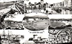 CPM Saint Jean de Luz Pointe Ste Barbe Maison de Louis XIV Port et Maison de l'Infante la Rhune Plag