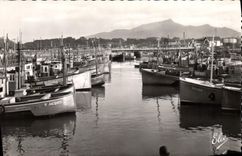 CPM Saint Jean de Luz Basses Pyr Le Port et au fond la Rhune Bateaux de peche