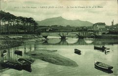 CPA Saint Jean de Luz Cote basque Le Pont du Chemin de fer et la Rhune