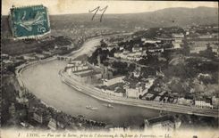CPA Lyon Vue sur la Saone prise de l'Ascenseur de la Tour de Fourviere