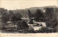 CPA Lyon Place Carnot Garre de Perrache et Hotel Terminus