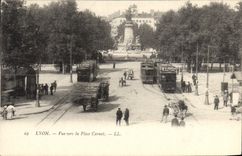 CPA Lyon Vue vers la Place Carnot Tramways