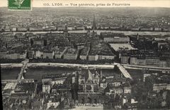 CPA Lyon Vue generale prise de Fourviere