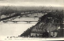CPA Lyon Panorama des ponts sur le Rhone pris de la Croix Rousse