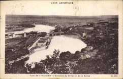CPA Lyon Artistique Pont de la Mulatiere Jonction du Rhone et de la Saone