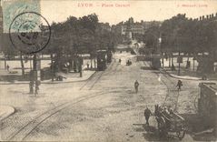 CPA Lyon Place Carnot Tramway