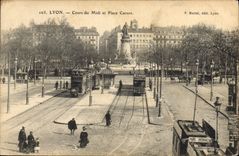 CPA Lyon Cours du Midi et Place Carnot Tramway
