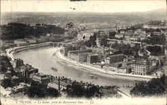 CPA Lyon La Saone prise du Restaurant Gay