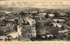 CPA Lyon Panorama Cote Sud Ouest Vue de l'Ascenseur de la Tour de Fourviere a 376 km d'alttitude