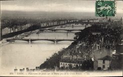 CPA Lyon Panorama des ponts sur le Rhone pris de la Croix Rousse