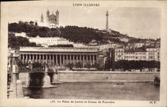 CPA Lyon illustree Le Palais de Justice et Coteau de Fourviere