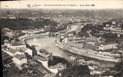 CPA Lyon Vue panoramique sur la Saone