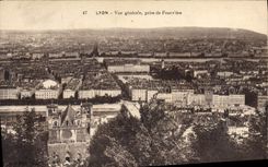 CPA Lyon Vue generale prise de Fourviere