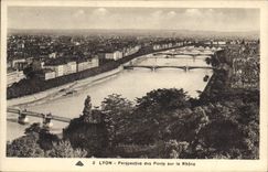 CPA Lyon Perspective des Ponts sur le Rhone
