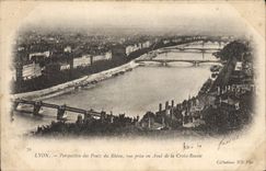 CPA Lyon Perspective des Rhone vue prise en Aval de la Croix Rousse