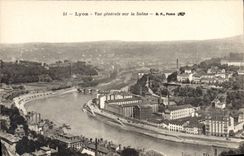 CPA Lyon Vue generale sur la Saone