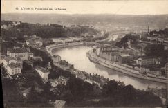 CPA Lyon Panorama sur la Saone