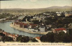 CPA Lyon Panorama sur la Saone Vaise et Serin Vue prise de la Terrasse du Passage Gay