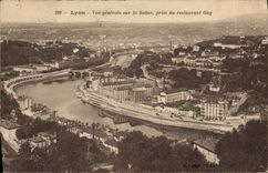 CPA Lyon Vue generale sur la Saone prise du restaurant Gay