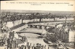 CPA Lyon La Saone et Ponts Saint Vincent La Feuillee et du Change Quais de la Pecherie et Saint Anto
