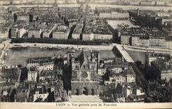 CPA Lyon Vue generale prise de Fourviere