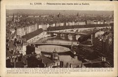 CPA Lyon Perspective des ponts sur la Saone