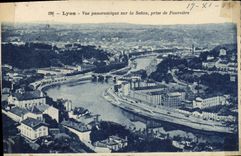 CPA Lyon Vue panoramique sur la Saone prise de Fourviere