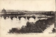 CPA Lyon Perspective des Ponts et Quais de Rhone