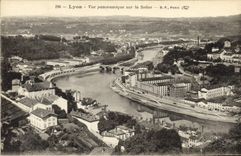CPA Lyon Vue panoramique sur la Saone