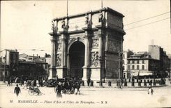 CPA Marseille Place d'Aix et l'Arc de Triomphe 