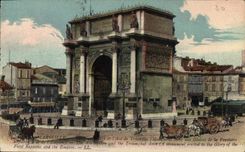 CPA Marseille La Place d'Aix et l'Arc de Triomphe 