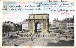 CPA Marseille Place d'Aix et Arc de Triomphe 