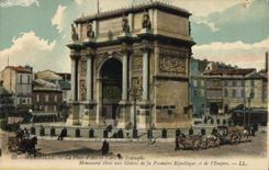 CPA Marseille La Place d'Aix et l'Arc de Triomphe 
