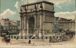 CPA Marseille La Place d'Aix et Arc de Triomphe 