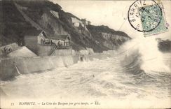 CPA Biarritz La Cote des Basques par gros temps 