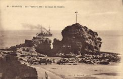 CPA Biarritz Les Rochers dits La Loge de theatre Bateau de guerre