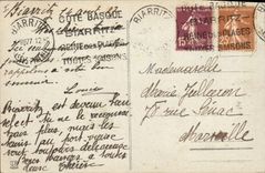 CPA Les Basses Pyrenees Biarritz Rocher du Basta et Navires en Rade Bateaux