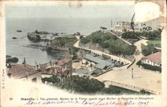 CPA Biarritz Vue Generale de la Vierge appele aussi Rocher de Cucurlon et Semaphore 