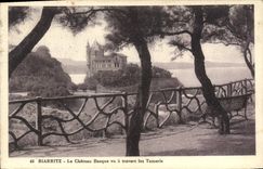 CPA Biarritz Le Chateau Basque vu a travers les Tamaris 