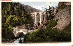 CPA Chamonix Pont Ste Marie et Viaduc du Cnhamin de fer 