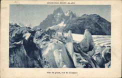 CPA Chamonix Mont Blanc Mer de glace vue du Chapeau 