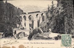CPA Pont Ste Marie Route de Chamonix Train 