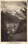 CPA Chamonix Mont Blanc Vue generale et le Mont Blanc 