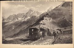 CPA Chemin de fer du Mont Blanc conduisant an Glacier de Bionnassay Station de Bellevue Chaine du Mo