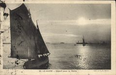 CPA Le Havre Depart pour la Peche Bateau