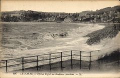 CPA Le Havre Effet de Vagues au Boulevard Maritime 