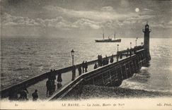 CPA Le Havre La Jetee Maree de Nuit 