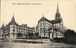 CPA Pau L'Eglise Saint Martin et l'Hotel Gassion 